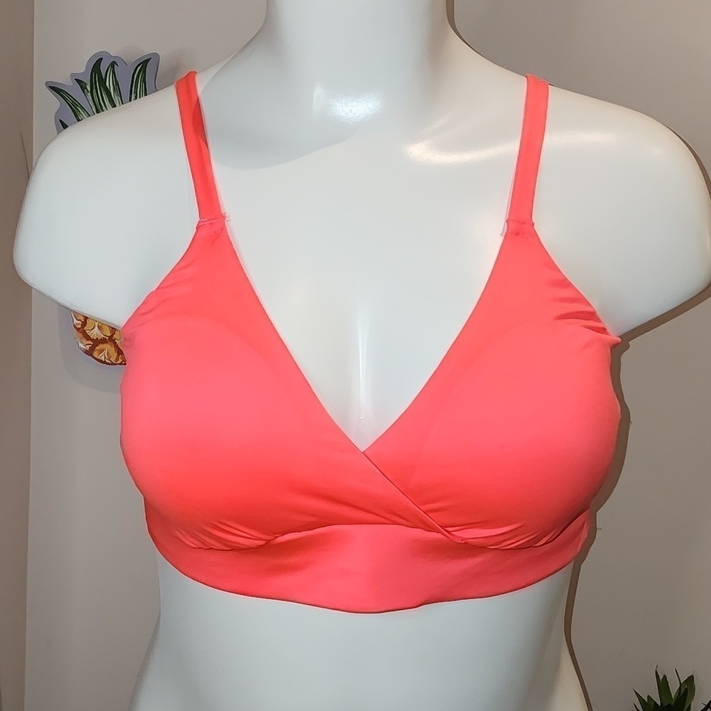 Torrid - Lightly Lined Microfiber Surplice Bralette in Neon Blush - Picture 2 of 14